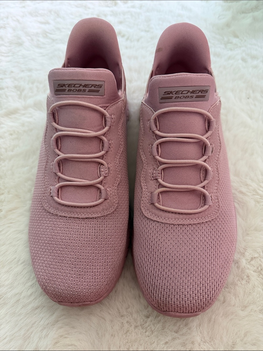 Skechers BOBS Women's Knit Slip-On Sneakers - Dusty Rose